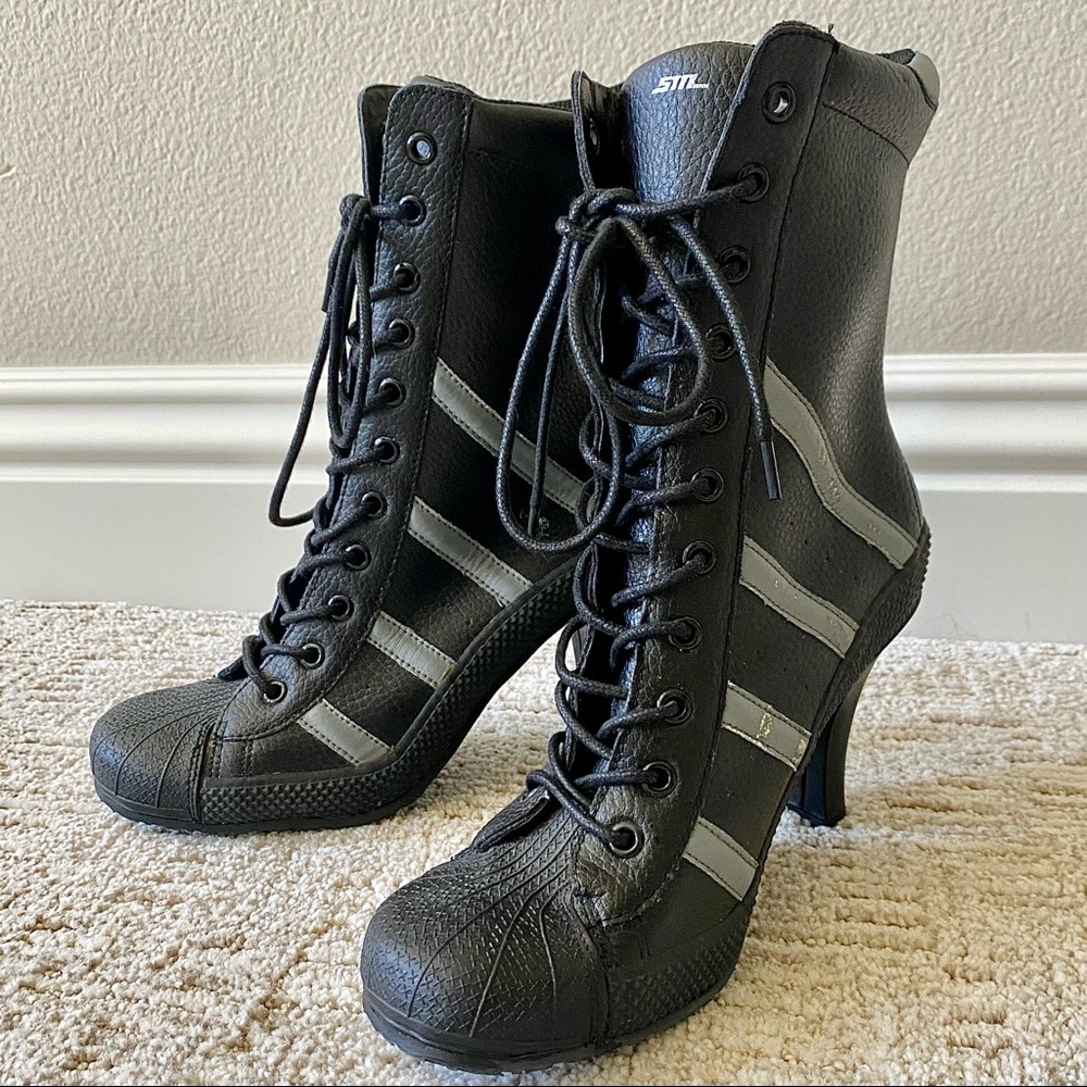 Steve Madden lace-up sneaker heel boots